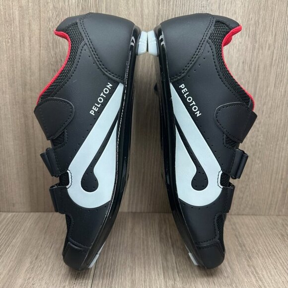 Peloton Cycling Shoes Mens Sz 6.5 Low Top Adjustable Hook & Loop Strap Black Red main image 4